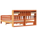 vidaXL Lit bibliothèque sans matelas cire marron 200x200 cm pin massif