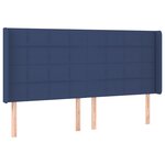 vidaXL Sommier à lattes de lit matelas et LED Bleu 160x200 cm Tissu