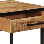 vidaXL Table de Maquillage 100x40x75/120 cm Bois Massif Mangue Rugueux