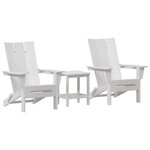 vidaXL Chaise de jardin 3 Pièces Blanc 80.5 x 74.5 x 92 cm Polyéthylène