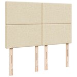 vidaXL Sommier à lattes de lit avec matelas Crème 140x200 cm Tissu