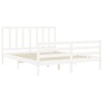 vidaXL Cadre de lit avec tête de lit blanc 160x200 cm bois massif
