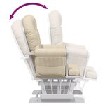 vidaXL Chaise berçante avec repose-pied Blanc crème Tissu