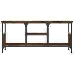vidaXL Meuble TV chêne fumé 100x35x45 cm bois d'ingénierie et fer