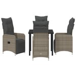 vidaXL Ensemble de jardin 5 pièces avec coussins gris