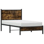 vidaXL Cadre de lit en métal sans matelas chêne fumé 75x190 cm