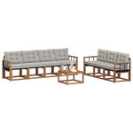 vidaXL Ensemble de canapés d'extérieur 8 pc Gris Naturel et Clair