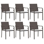 vidaXL Ensemble à manger de jardin 7 Pièces coussins résine tressée acier