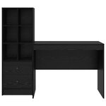 vidaXL Bureau avec rangement en chêne noir en bois aggloméré