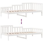 vidaXL Lit de jour et tiroirs sans matelas blanc 90x200 cm bois massif
