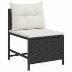 vidaXL Ensemble de canapé de jardin 6 Pièces Noir Crème polyrotin