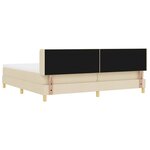 vidaXL Lit à Ressorts avec matelas Crème 200 x 200 cm tissu