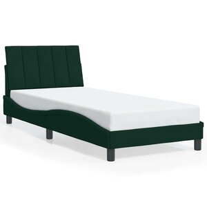 vidaXL Cadre de lit sans matelas Hanko vert foncé 90x200 cm velours