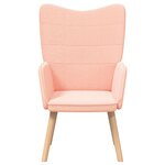 Chaise relaxante vidaXL en tissu curly rose