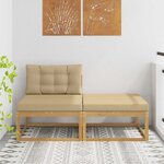 vidaXL 2 Pièce Pouf d'Extérieur Polyester Blanc