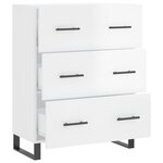 vidaXL Buffet Blanc brillant 69 5x34x90 cm Bois d'ingénierie