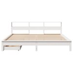 vidaXL Lit bibliothèque sans matelas blanc 200x200 cm bois pin massif