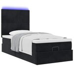 vidaXL Cadre de lit ottoman avec matelas noir 80x200 cm velours
