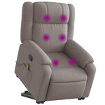vidaXL Fauteuil inclinable de massage Taupe Tissu