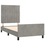 vidaXL Cadre de lit sans matelas gris clair 100x200 cm velours