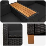 vidaXL Banc inclinable avec table Noir 126 x 65 x 112 cm polyrotin
