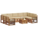 vidaXL Ensemble de canapés d'extérieur 10 pc Naturel et Beige