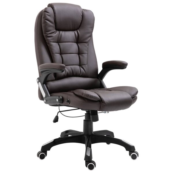 vidaXL Chaise de bureau Marron Similicuir