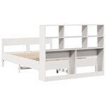 vidaXL Lit bibliothèque sans matelas blanc 160x200 cm bois pin massif
