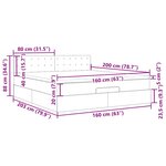 VidaXL Cadre de lit ottoman avec matelas gris foncé 160x200 cm velours