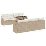 vidaXL Ensemble de canapé de jardin 7 Pièces Beige Poly rotin