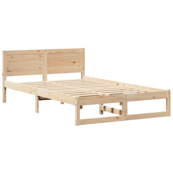 vidaXL Cadre de lit Marron 140 x 190 cm Bois de pin massif