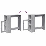 vidaXL Table de bar avec étagères sonoma gris bois d'ingénierie