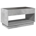 vidaXL Table basse avec LED infini gris béton 90x50x50 cm