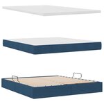 vidaXL Lit de rangement LED avec matelas Bleu 180 x 200 cm Tissu