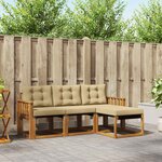 vidaXL Ensemble de canapés d'extérieur 4 pc Naturel et Beige