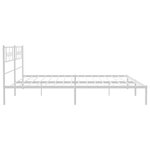 vidaXL Cadre de lit métal sans matelas et tête de lit blanc 193x203 cm