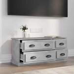 vidaXL Meuble TV gris béton 100x35 5x45 cm bois d'ingénierie