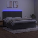 vidaXL Sommier à lattes de lit matelas et LED Gris foncé 200x200 cm
