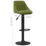 vidaXL Tabourets de bar lot de 2 vert clair velours