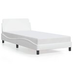 vidaXL Cadre de lit Dover blanc 100x200 cm similicuir