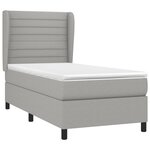 vidaXL Sommier à lattes de lit avec matelas Gris clair 100x200cm Tissu