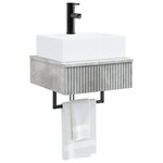 vidaXL Basin de lavage mural Gris béton 40 x 41 x 39 cm