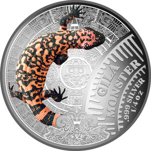 Monnaie GILA MONSTER Mexican Cinco Grandes 1/4 Oz Argent 500 Francs Cameroon 2026 (PRÉCOMMANDE)
