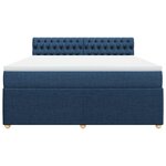 vidaXL Sommier à lattes de lit avec matelas Bleu 180x200 cm Tissu