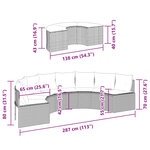 vidaXL Salon de jardin 2 Pièces demi-rond noir résine tressée