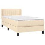 vidaXL Sommier à lattes de lit avec matelas Crème 90x200 cm Tissu