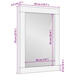 vidaXL Miroir de salle de bain 50x70x3 cm en bois massif d'acacia