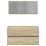 vidaXL Meuble de salle de bain avec miroir chêne sonoma 80x38 5x45 cm
