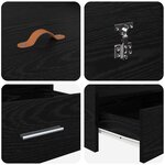 vidaXL Cadre de lit avec rangement avec tiroir Chêne noir 150 x 200 cm