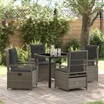 vidaXL Ensemble de Salle à Manger de Jardin 5 Pièces Gris Rattan Poly